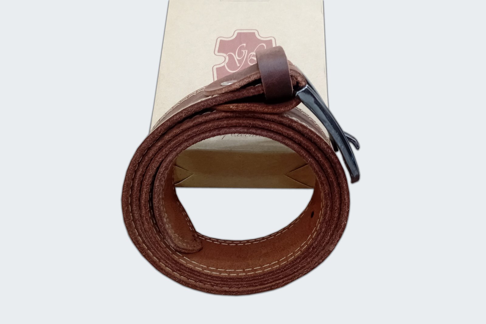 Premium Genuine Leather Belt for Men – Classic Brown with Metal Buckle - Image 5