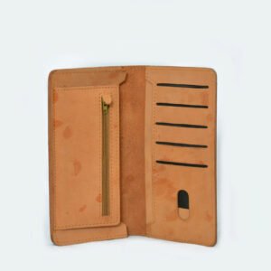 Classic Tan Genuine Leather Long Wallet – Handcrafted Elegance