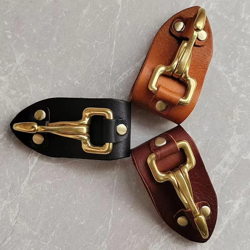 Handcrafted Leather Key Holder with Solid Brass Snap Hook - Image 5