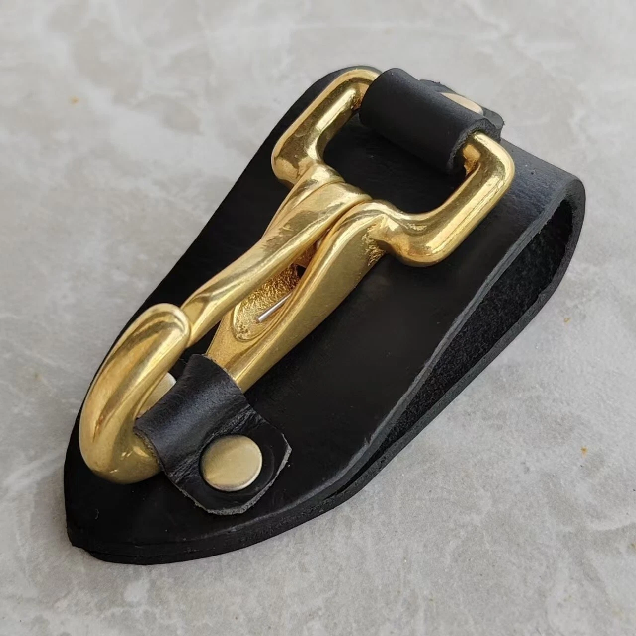 Handcrafted Leather Key Holder with Solid Brass Snap Hook - Image 7