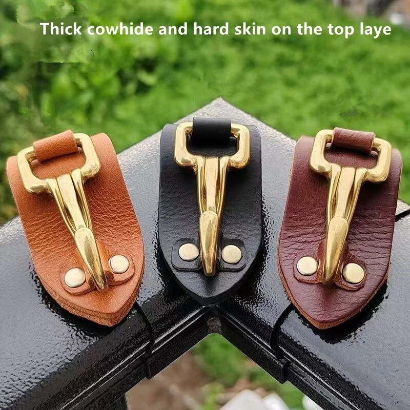 Handcrafted Leather Key Holder with Solid Brass Snap Hook - Image 2